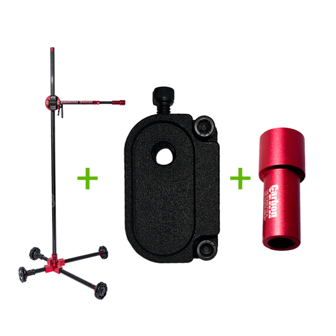 Black Widow Light Stand + Red Never Loose + Hail Light Cordless Battery Adaptor Bundle